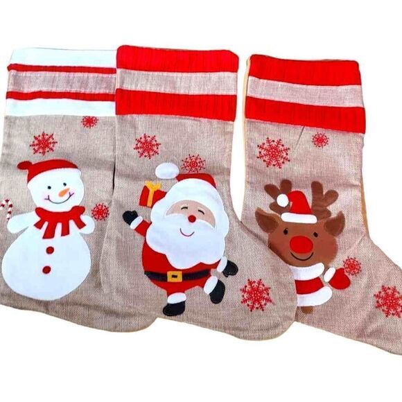 Christmas stockings, set of 3 NWOT - Picture 1 of 10
